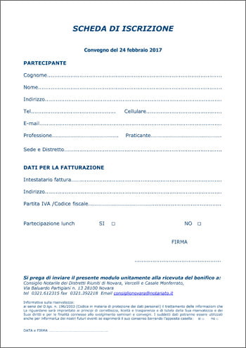 inscrizione convegno